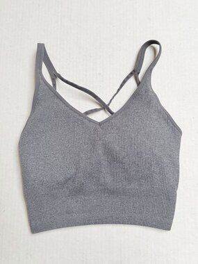 Lemon Women’s Ribbed Seamless Double Lay Sports Bra Size Small Festival Y2K